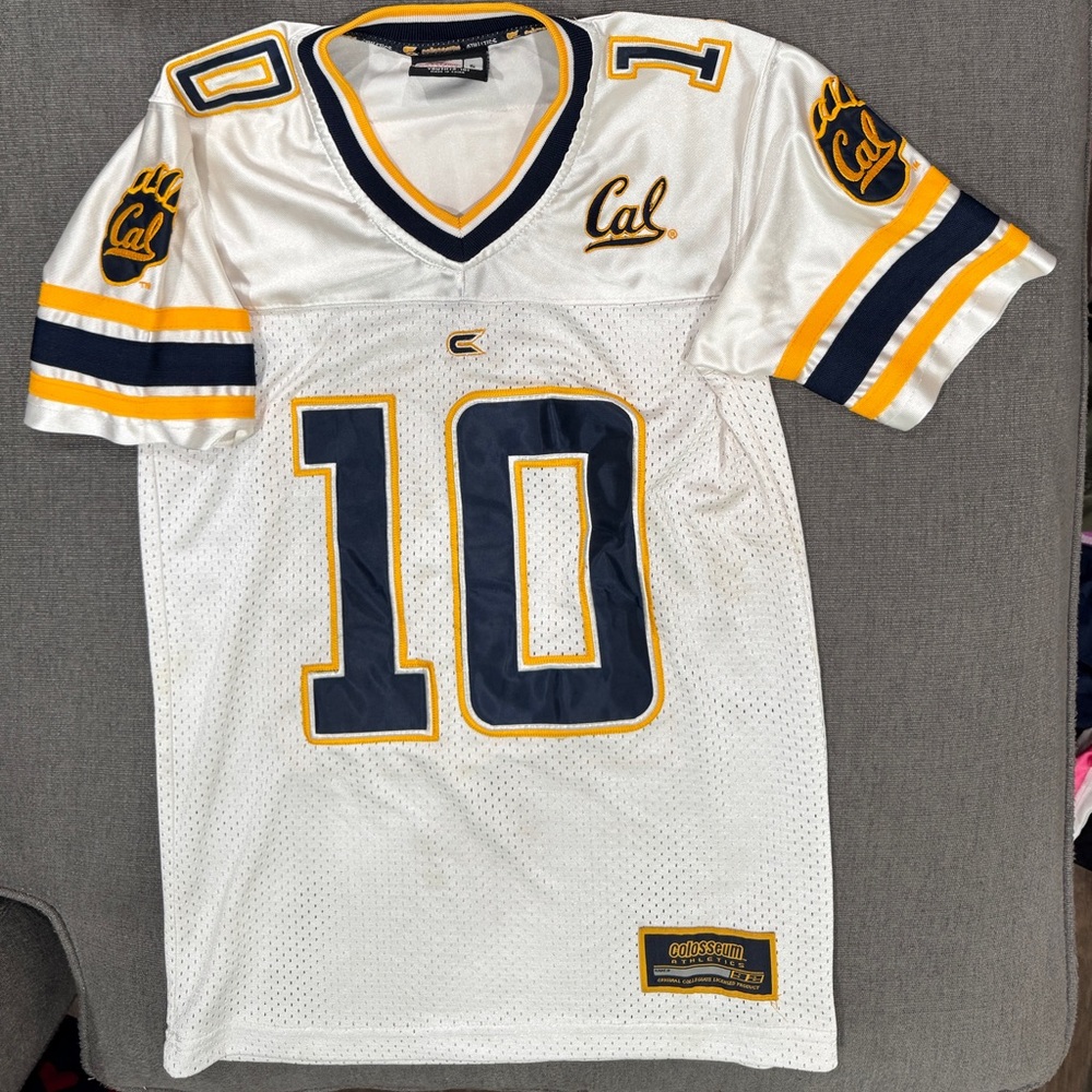 Cal Golden Bears Youth White & Navy Football Jersey - #10 - Go Bears!